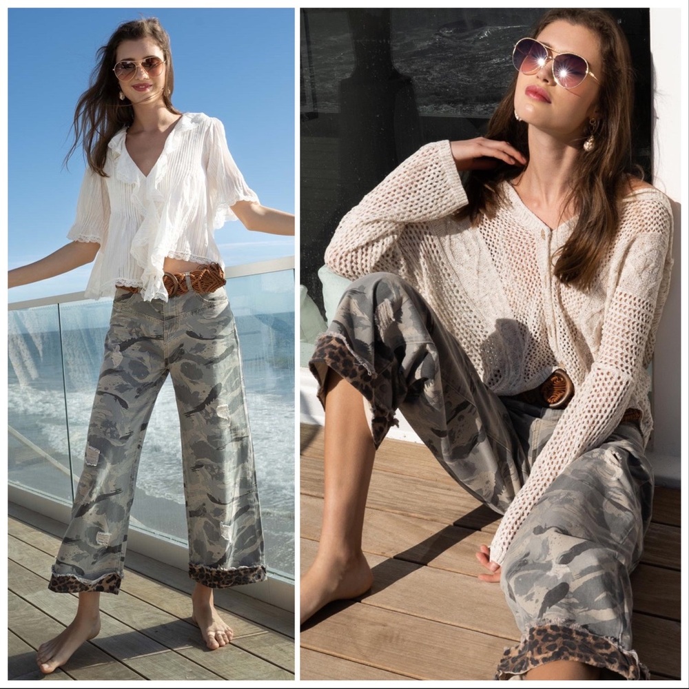 *LAST 3X* POL PLUS CAM-LEO Distressed Pants - Picture 14 of 15